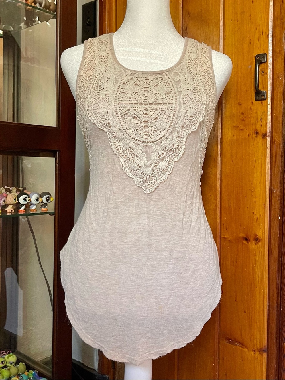 Rue21 Cream Beige Tan Lace Tank Top Size M